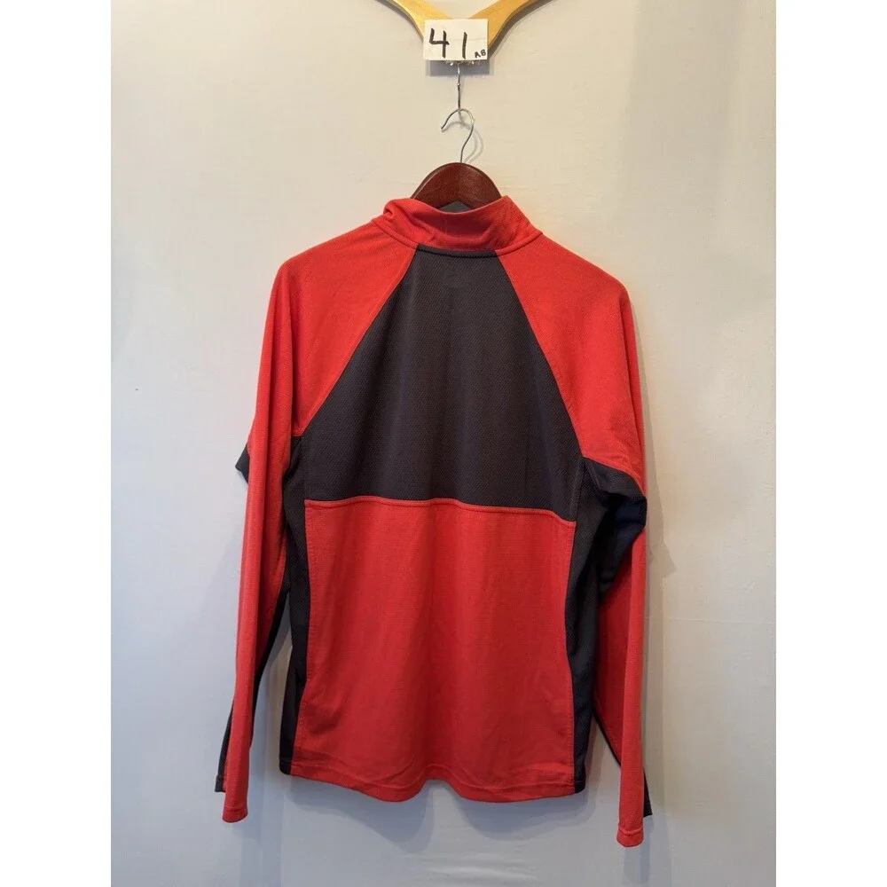 The North Face FlashDry 1/4 Zip Pullover Long Sleeve Mock Neck Men’s L Red Black